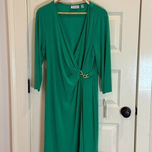 Beautiful Green Knit Dress size XL with Gold Accents - NWT